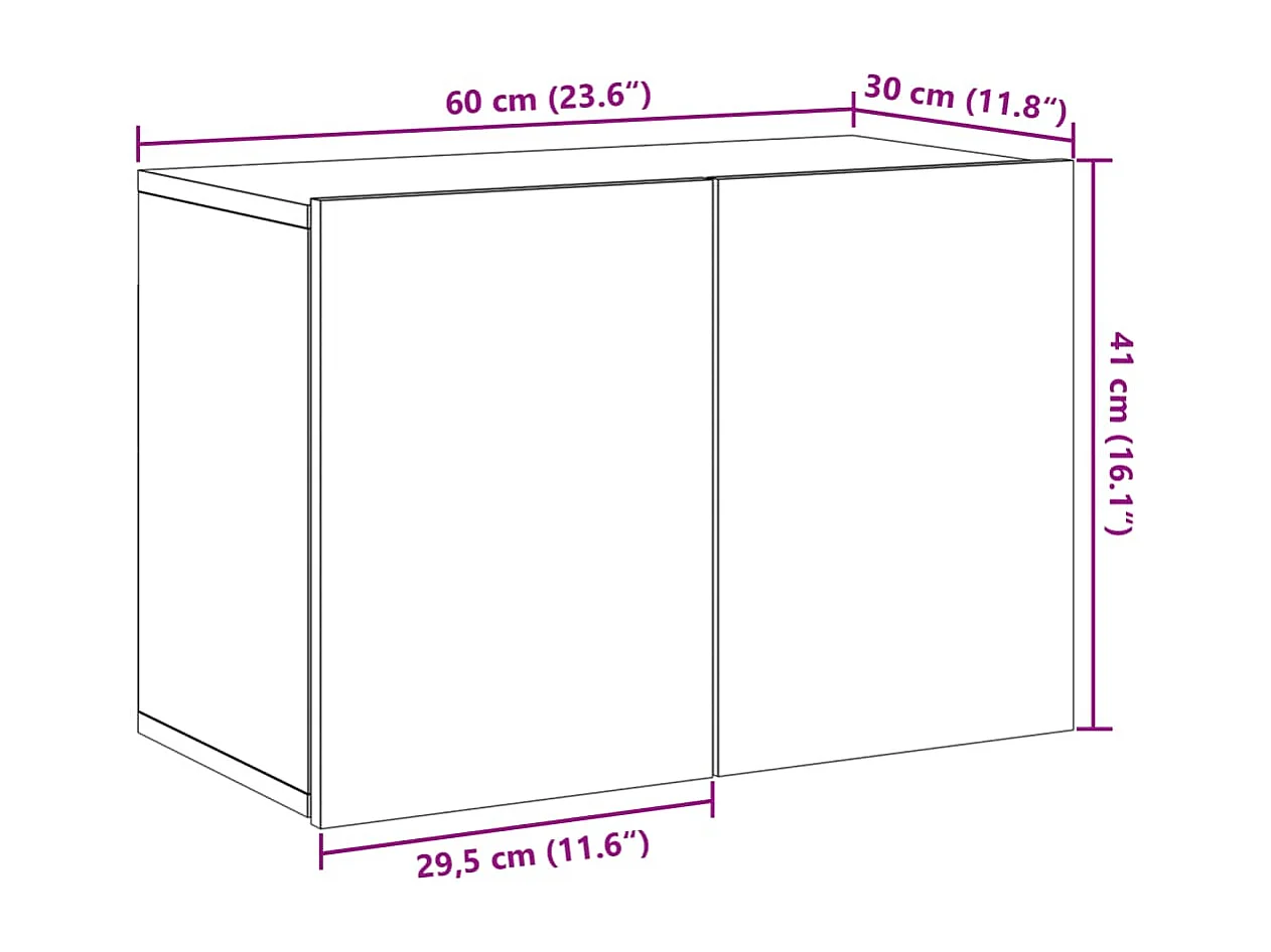 TV-Wandschrank Artisan-Eiche 60x30x41 cm