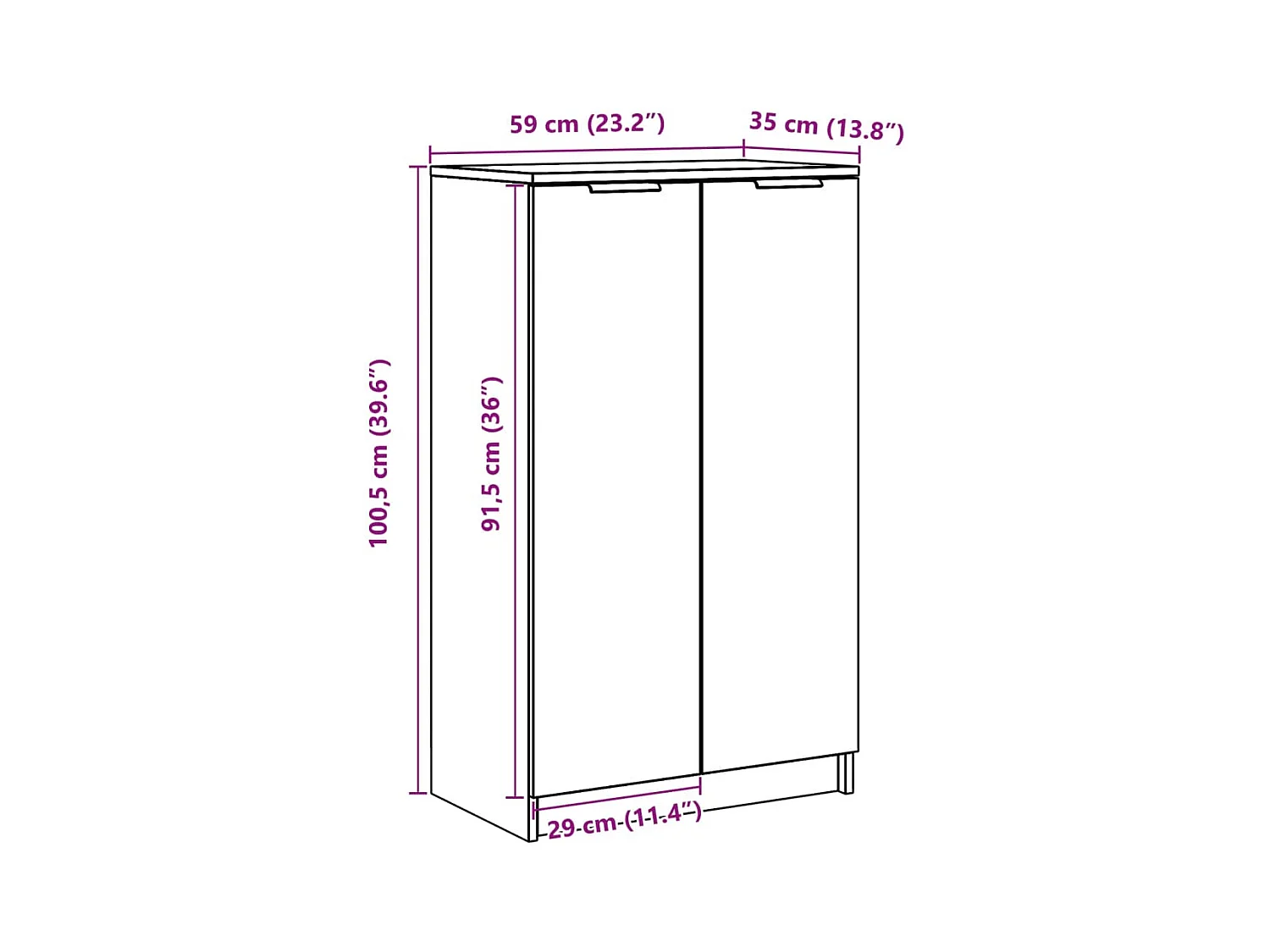 Armoire à chaussures vieux bois 59x35x100,5cm bois d'ingénierie