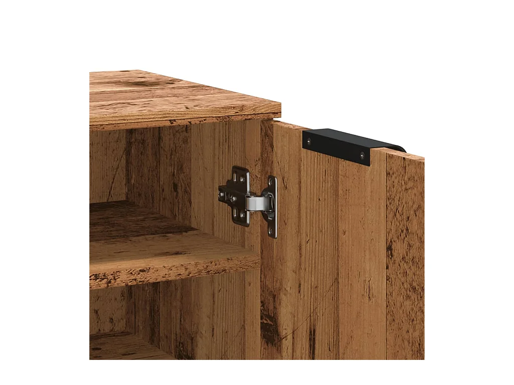 Armoire à chaussures vieux bois 59x35x100,5cm bois d'ingénierie