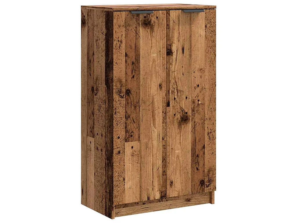 Schoenenkast 59x35x100,5 cm bewerkt hout oud houtkleurig