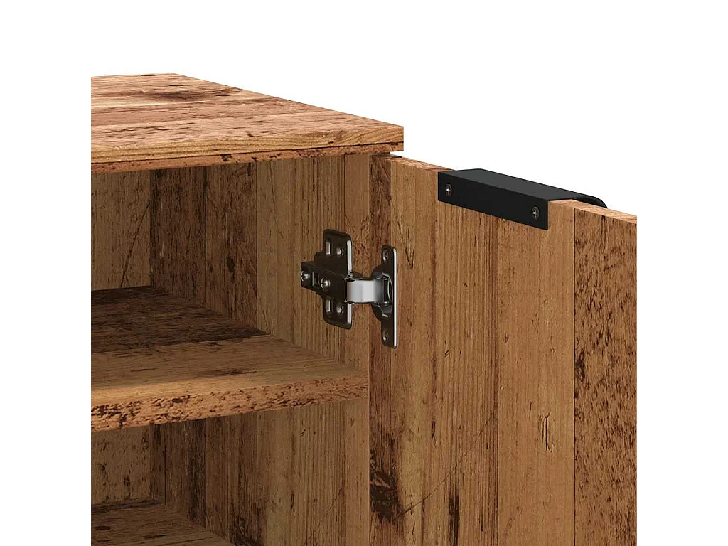 Schoenenkast 59x35x100,5 cm bewerkt hout oud houtkleurig
