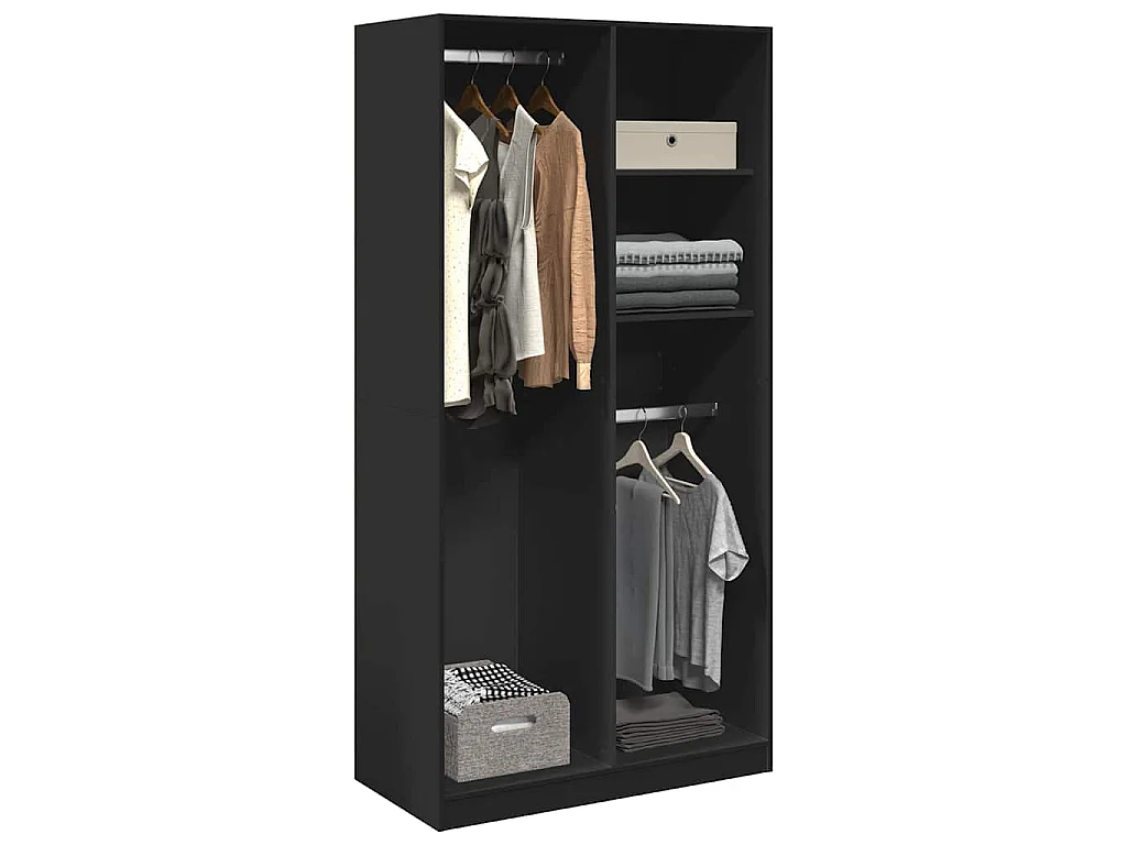 Roupeiro 100x50x200 cm contraplacado preto