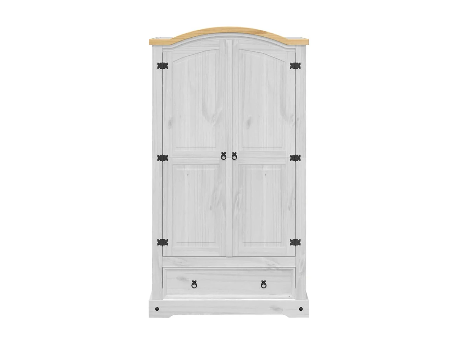 Armadio Corona Bianco 102x52x186 cm in Legno Massello di Pino