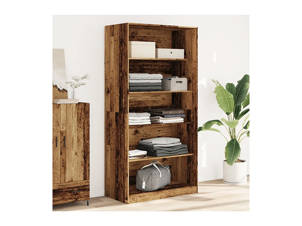 Garde-robe vieux bois 100x50x200 cm bois d'ingénierie