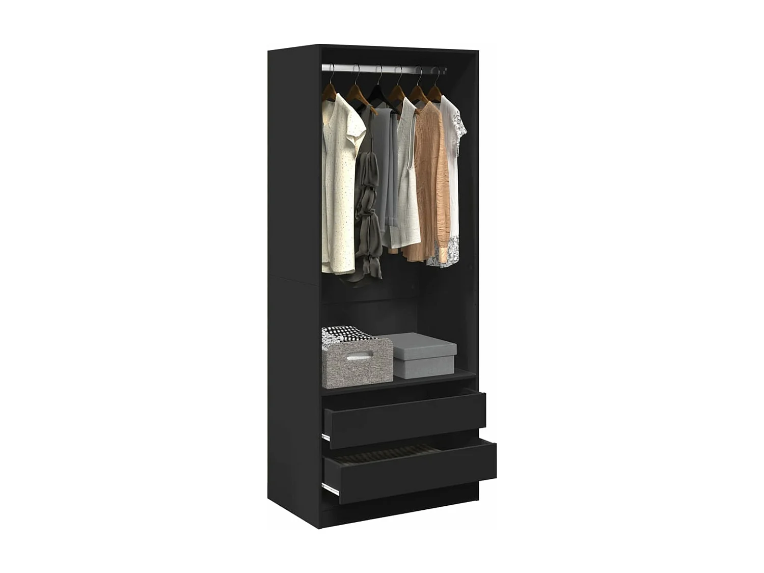 Kleiderschrank Schwarz 80x50x200 cm Holzwerkstoff