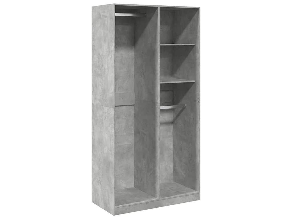Armadio Grigio Cemento 100x50x200 cm in Legno Multistrato