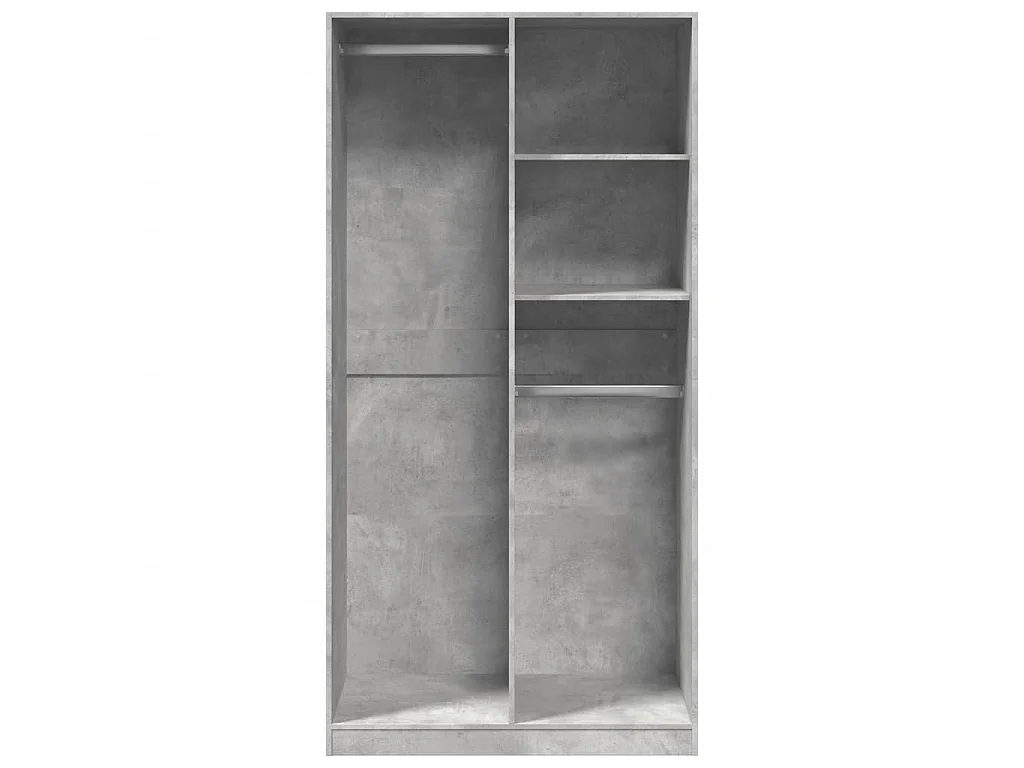 Armadio Grigio Cemento 100x50x200 cm in Legno Multistrato