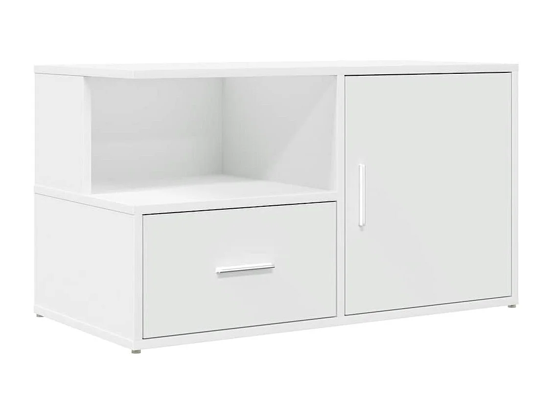 Hoekkast 200x40x45 cm bewerkt hout wit