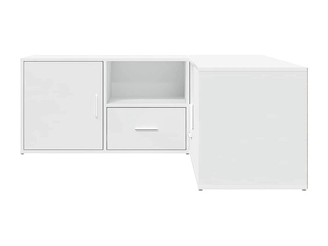 Hoekkast 200x40x45 cm bewerkt hout wit