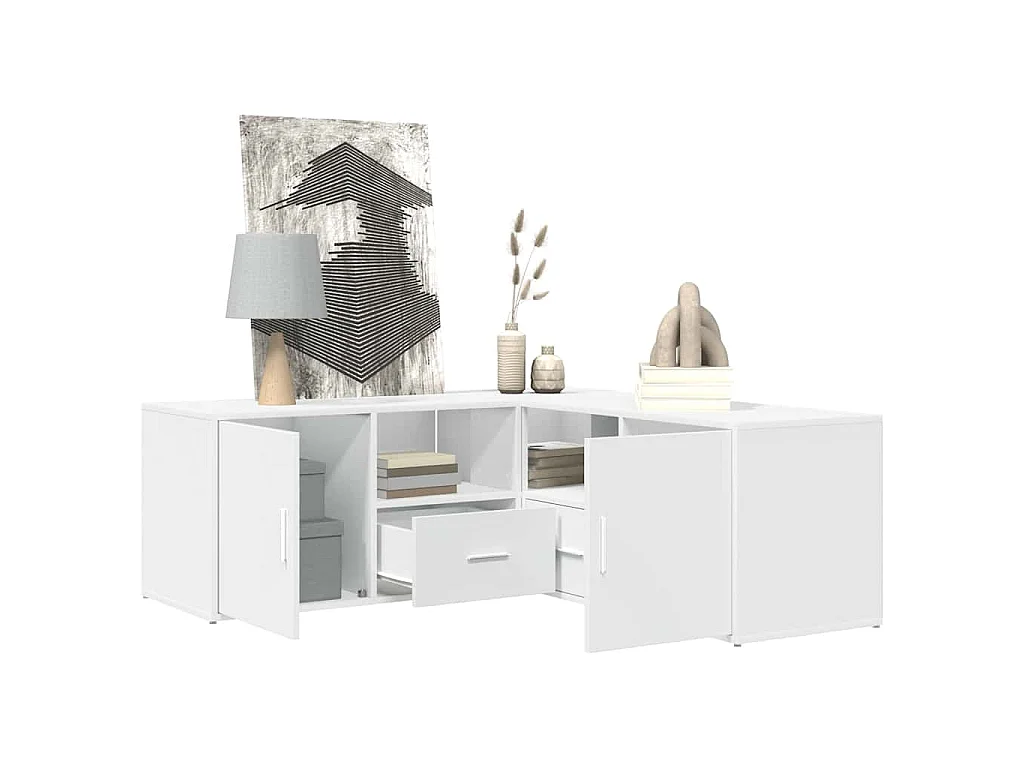 Armoire d'angle blanc 200x40x45 cm bois d’ingénierie
