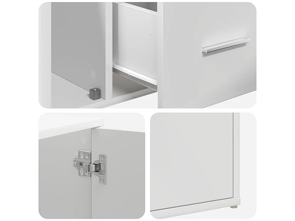 Mueble de esquina madera de ingeniería blanco 200x40x45 cm