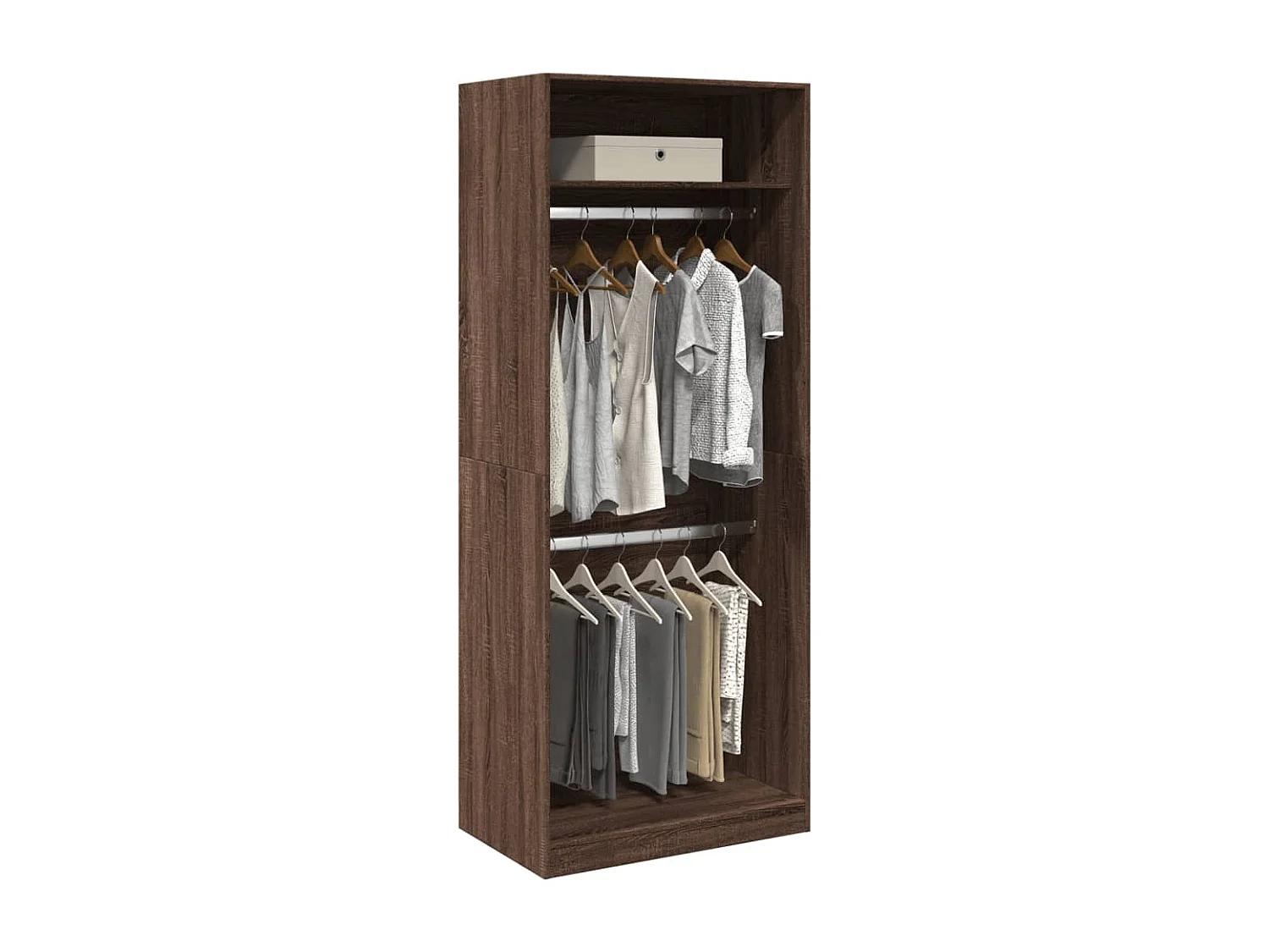 Kleiderschrank Braun Eichen-Optik 80x50x200 cm Holzwerkstoff