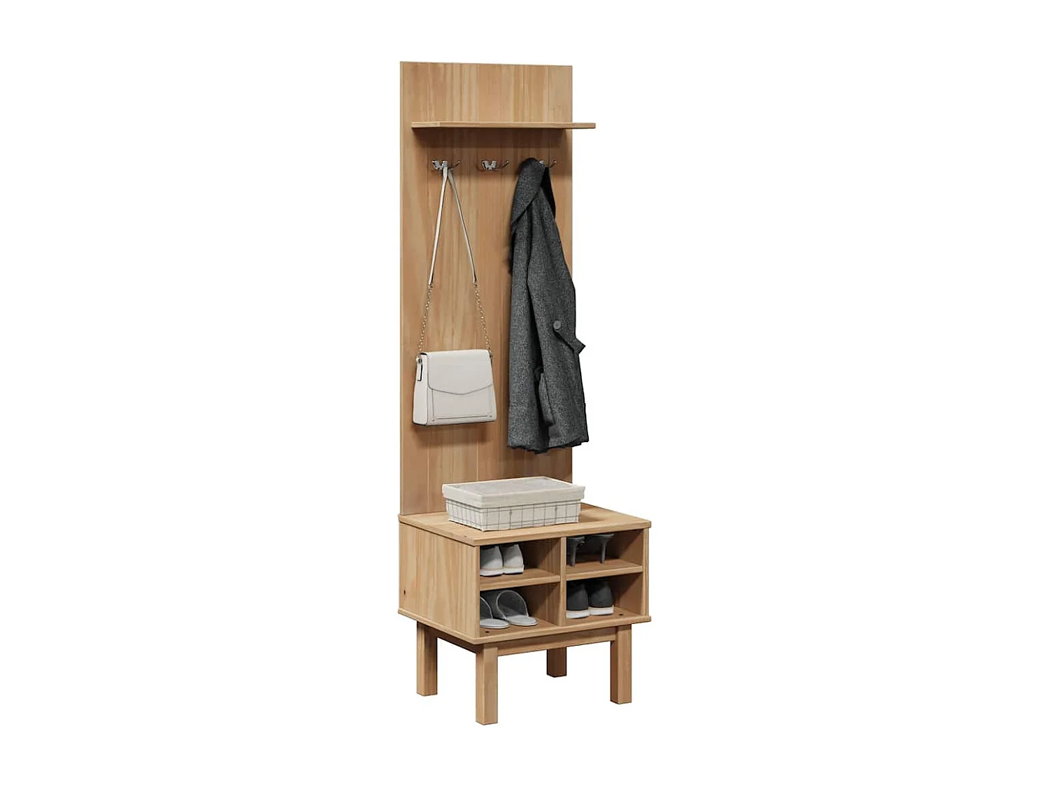 Mobile da Corridoio OTTA 50x40x160 cm in Legno Massello di Pino