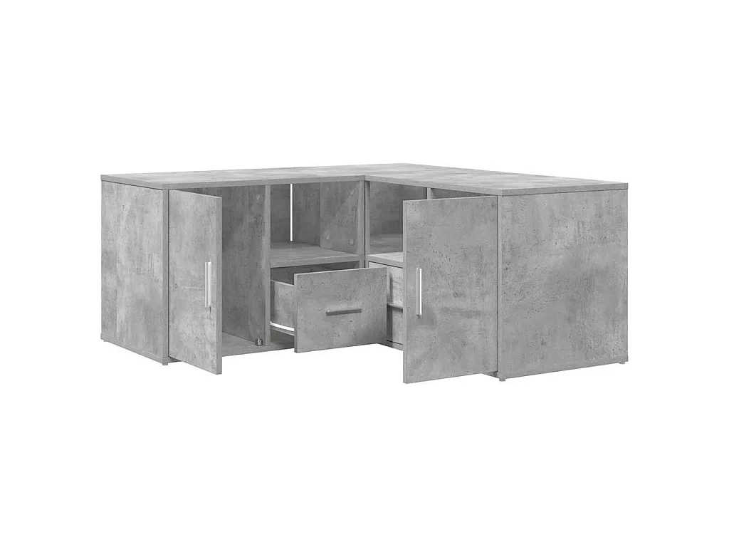 Mobile Angolare Grigio Cemento 160x40x45 cm in Truciolato