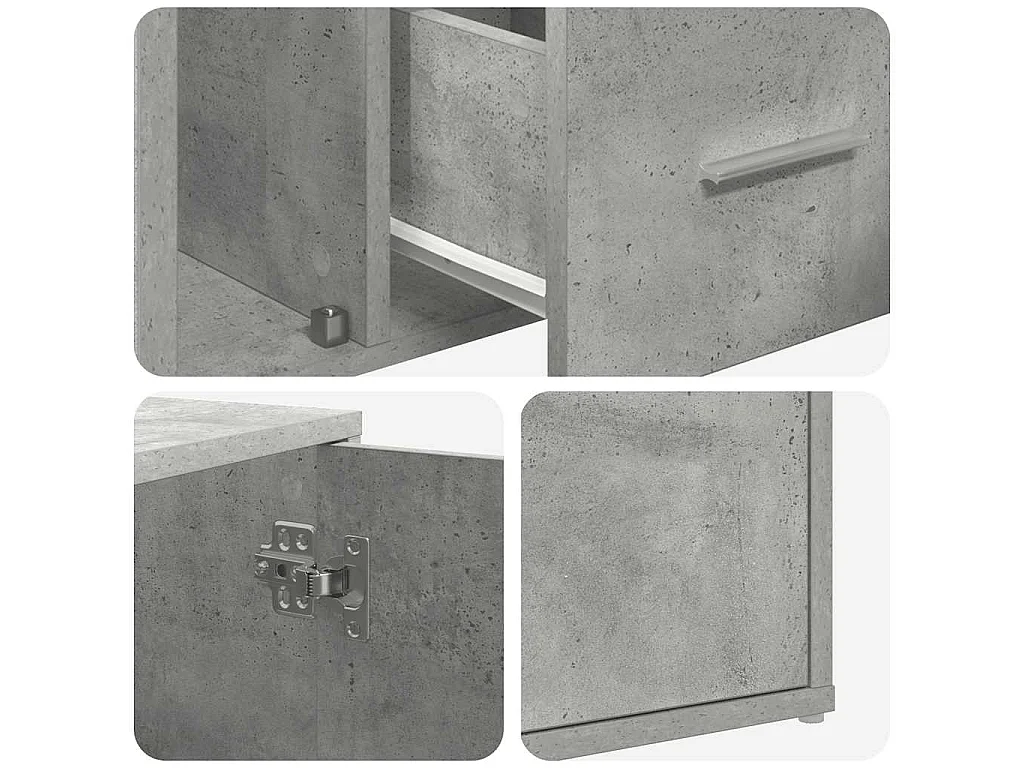 Armoire d'angle gris béton 160x40x45 cm bois d’ingénierie