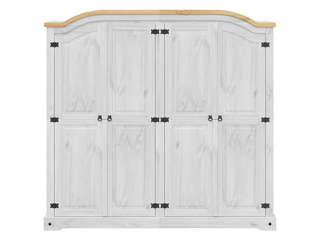Armadio Corona Bianco 194x52x186 cm in Legno Massello di Pino