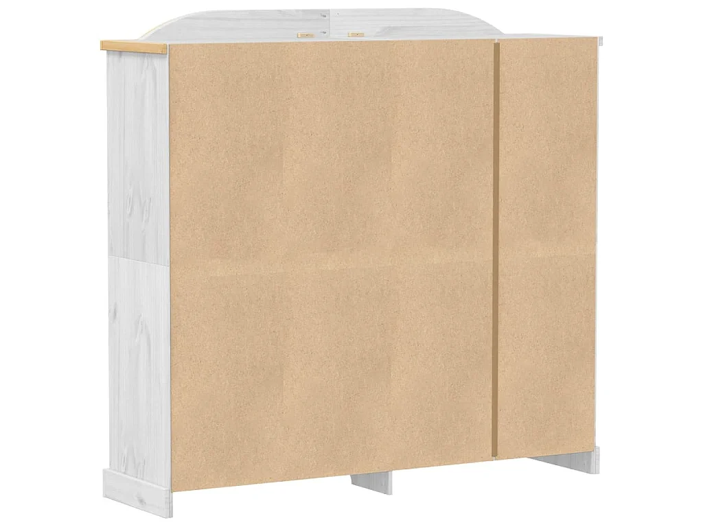 Armadio Corona Bianco 194x52x186 cm in Legno Massello di Pino