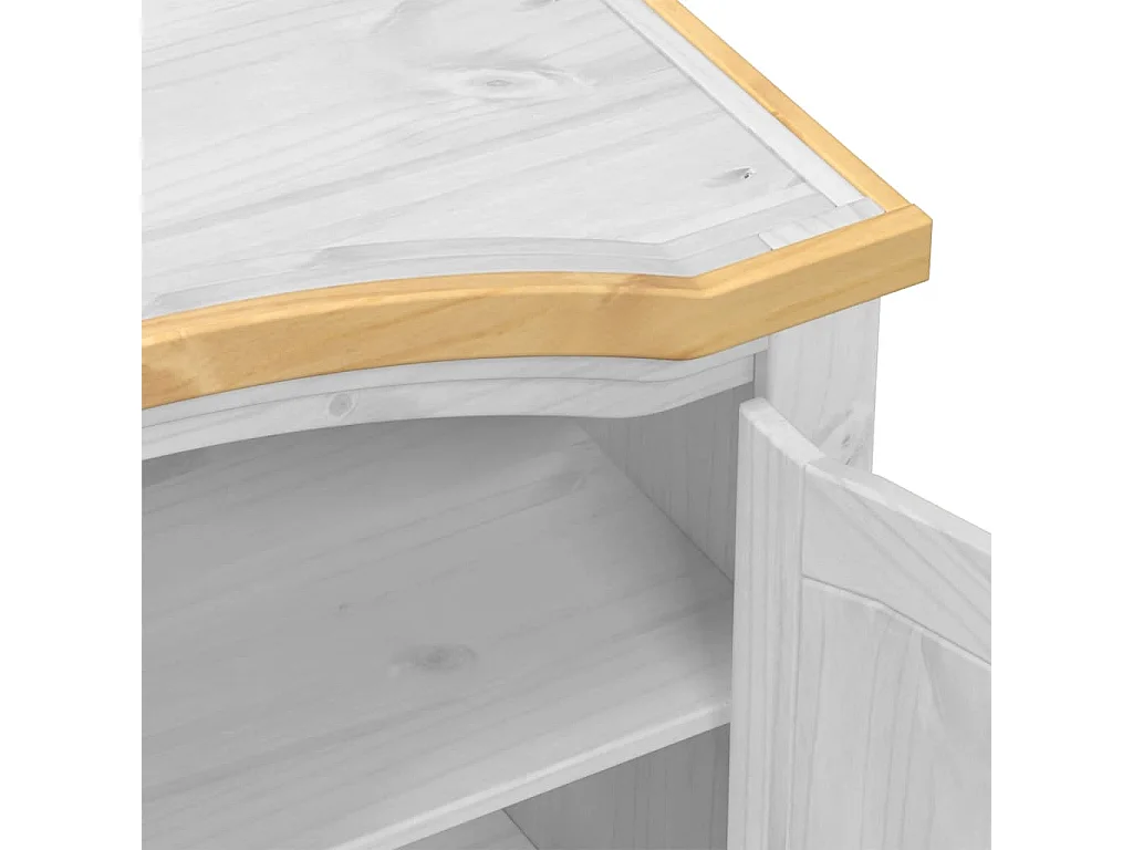 Armadio Corona Bianco 194x52x186 cm in Legno Massello di Pino
