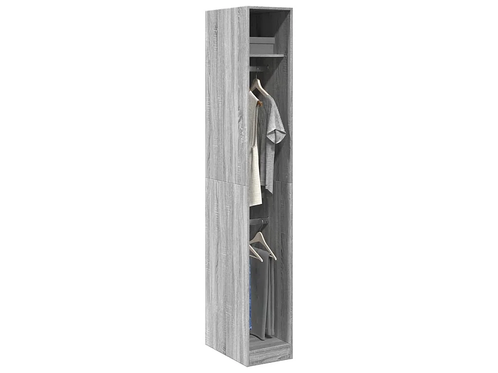 Armadio Grigio Sonoma 30x50x200 cm in Legno Multistrato