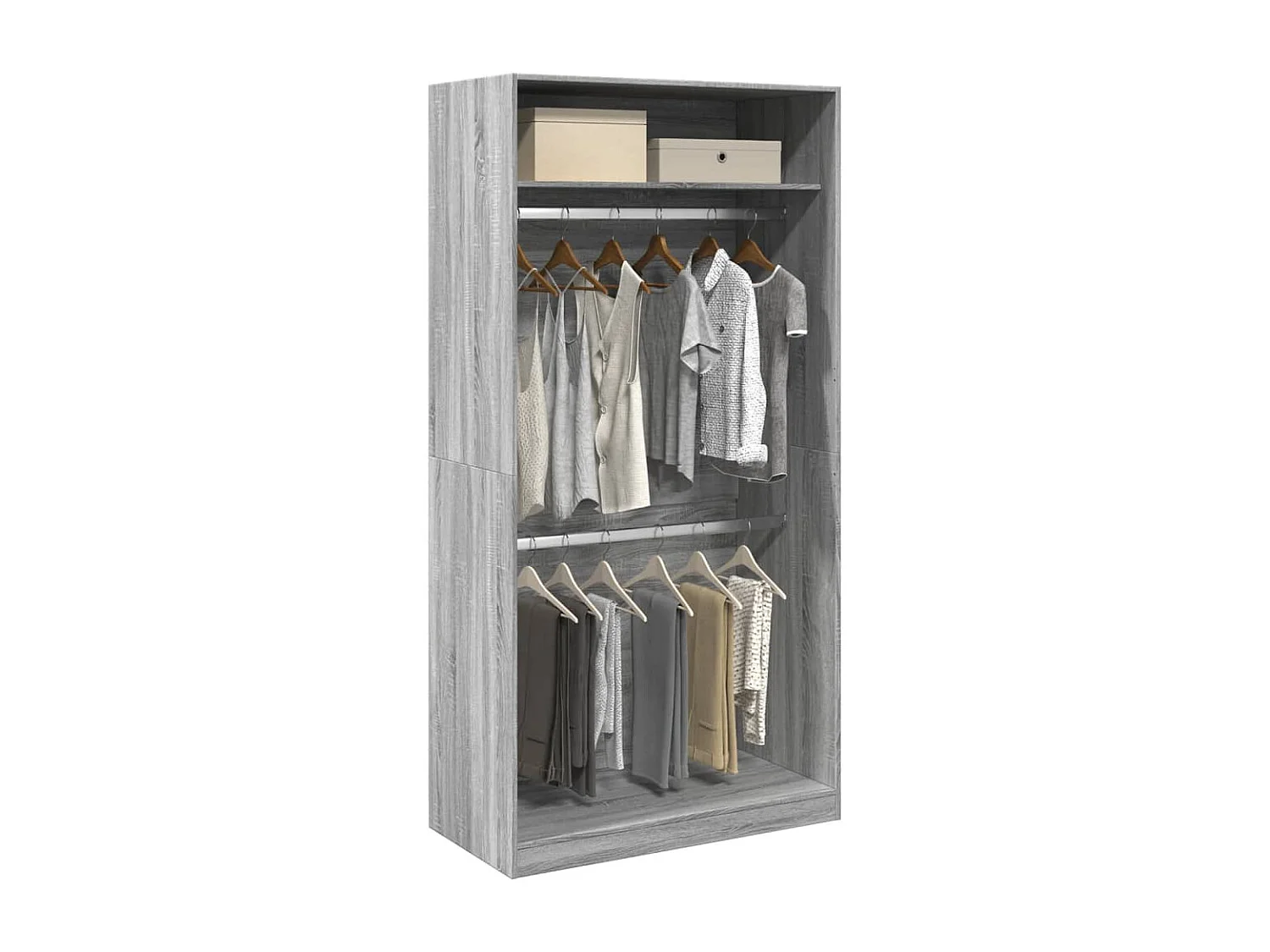 Armario de madera contrachapada gris Sonoma 100x50x200 cm