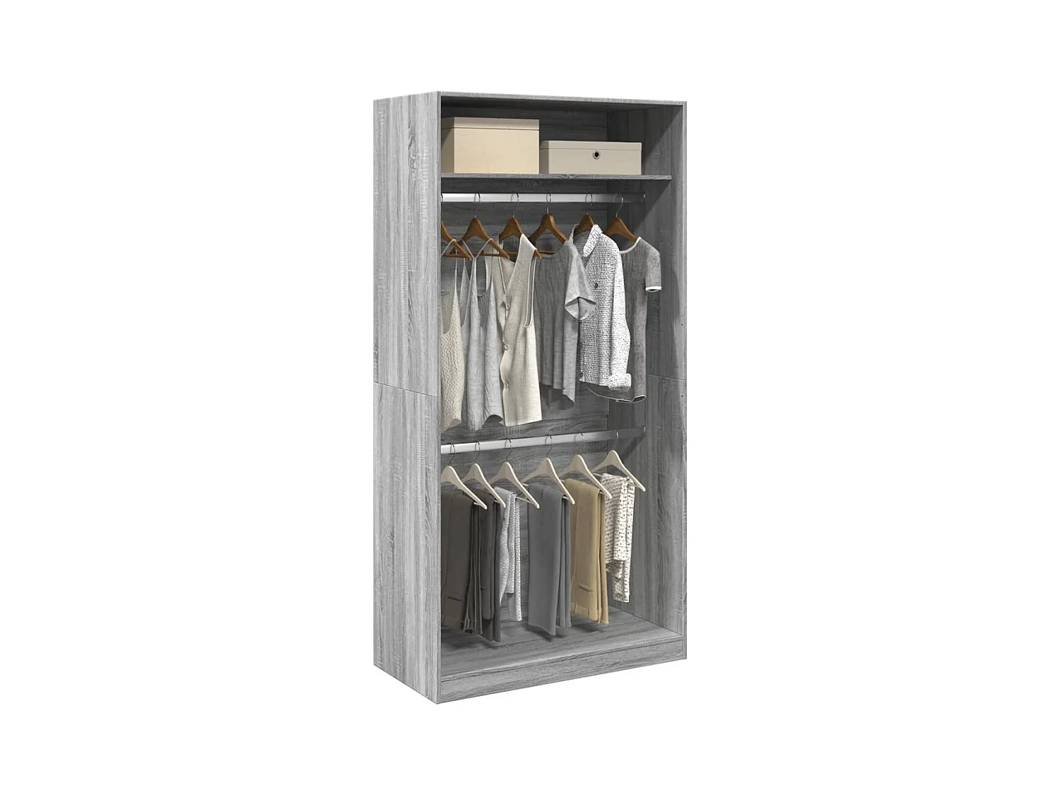 Garde-robe sonoma gris 100x50x200 cm bois d'ingénierie