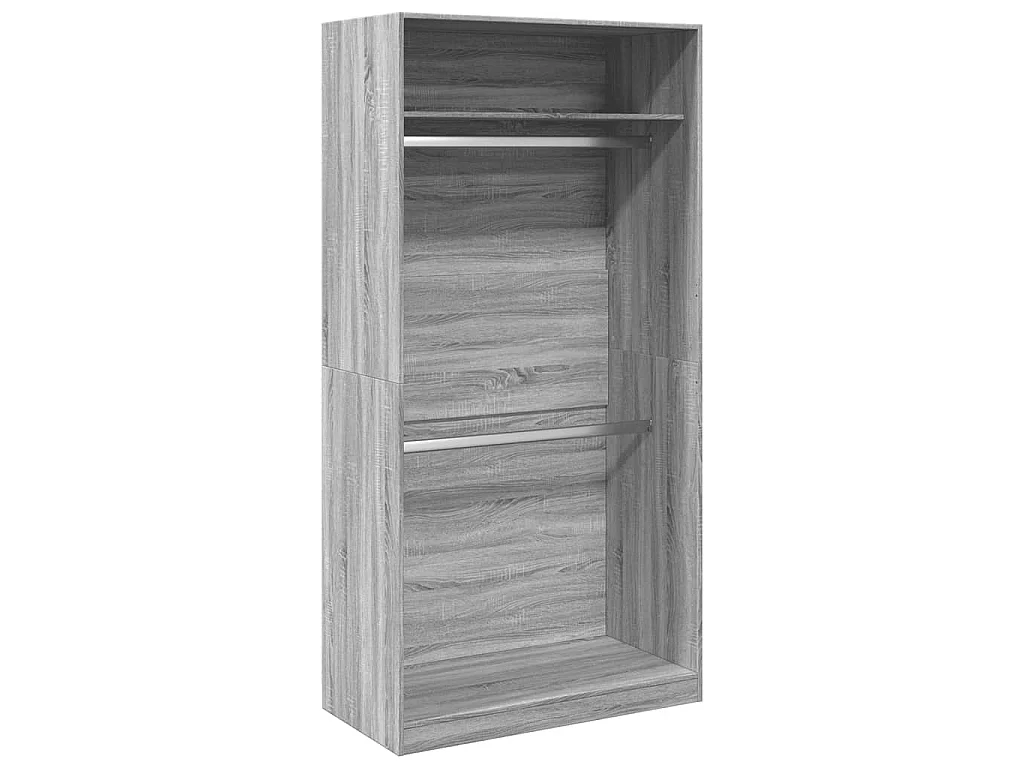 Kleiderschrank Grau Sonoma 100x50x200 cm Holzwerkstoff