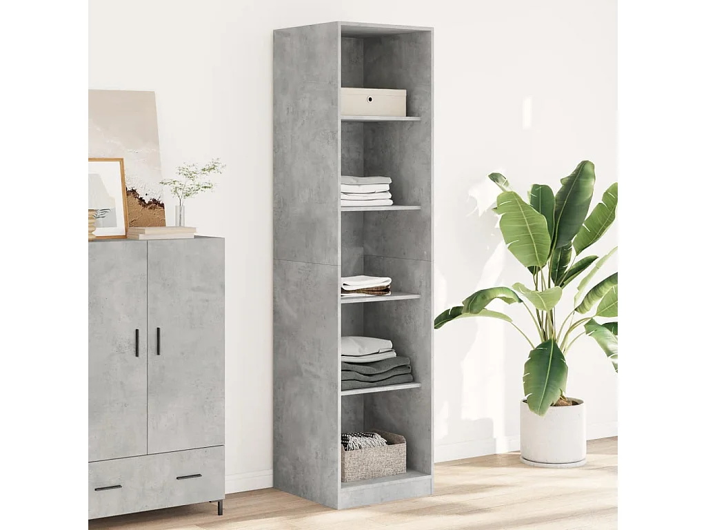Armadio Grigio Cemento 50x50x200 cm in Legno tecnico