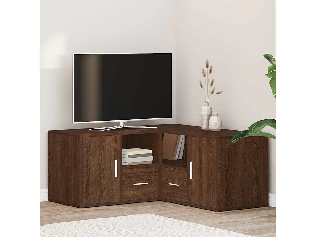 Hoekkast 160x40x45 cm bewerkt hout bruin eikenkleurig