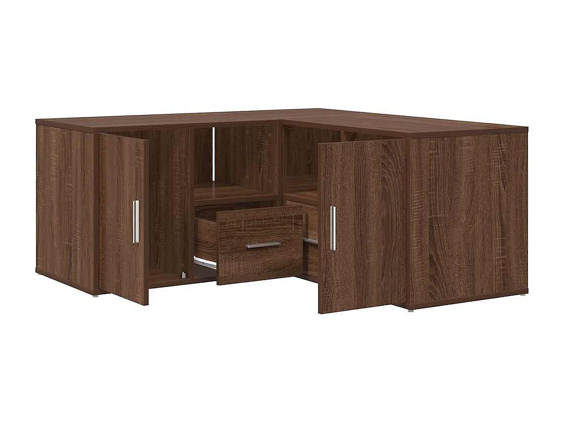 Hoekkast 160x40x45 cm bewerkt hout bruin eikenkleurig