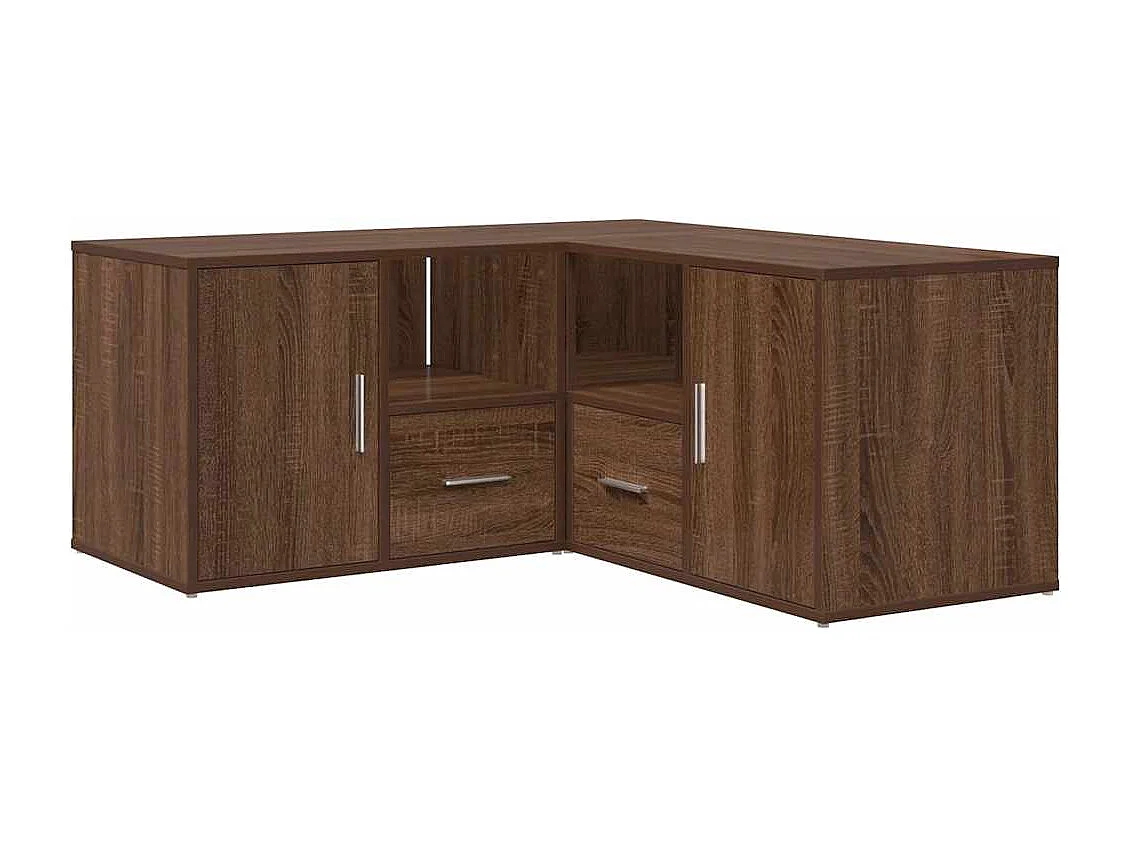 Hoekkast 160x40x45 cm bewerkt hout bruin eikenkleurig