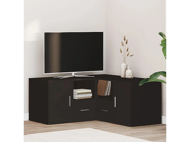 Eckregal Schwarz 160x40x45 cm Holzwerkstoff