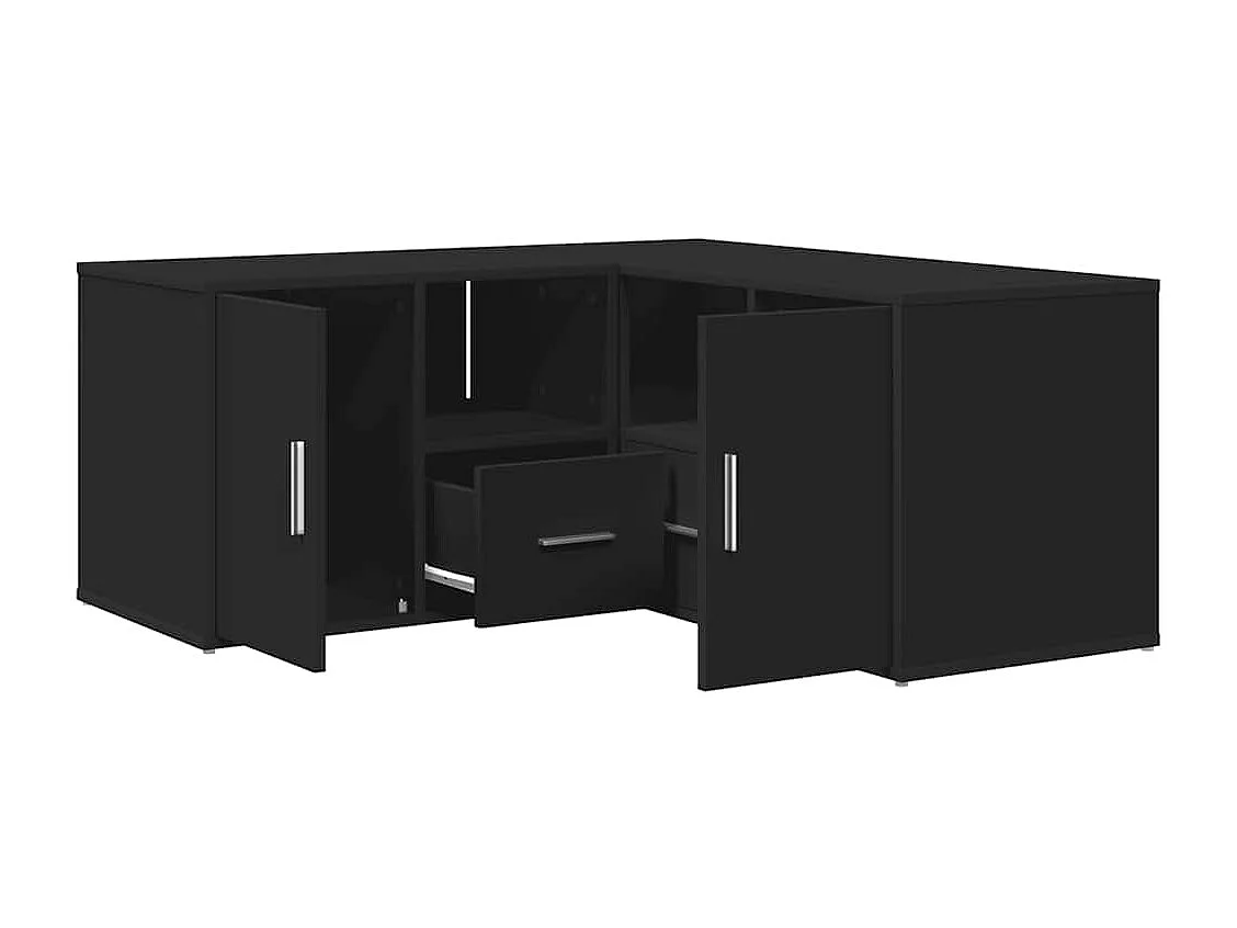 Hoekkast 160x40x45 cm bewerkt hout zwart