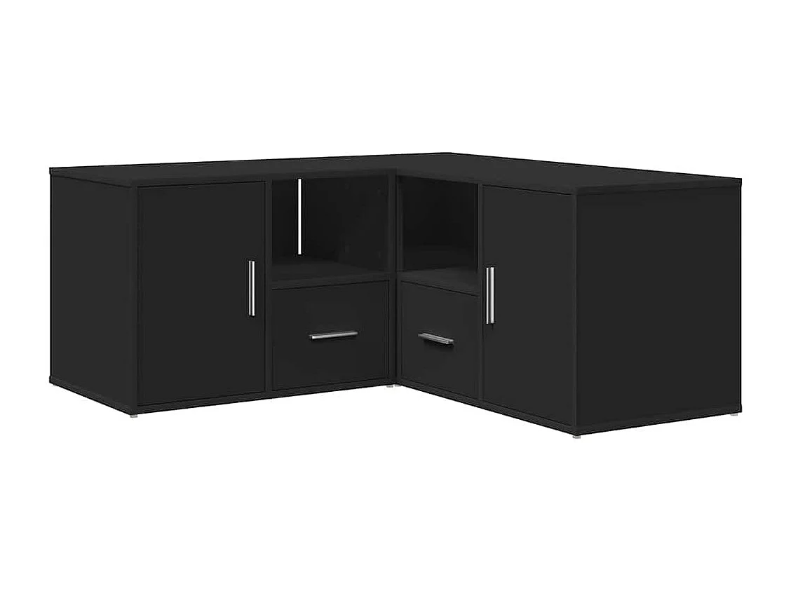 Hoekkast 160x40x45 cm bewerkt hout zwart