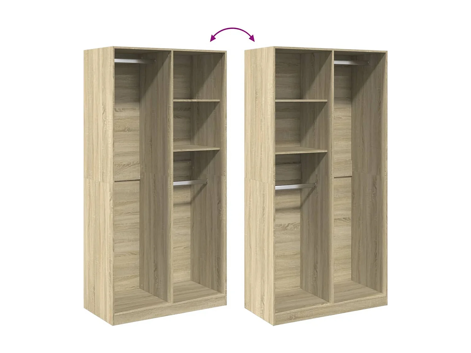 Kledingkast 100x50x200 cm bewerkt hout sonoma eikenkleurig