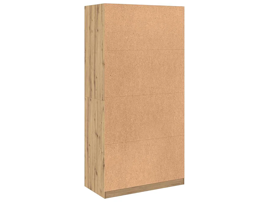 Kledingkast 100x50x200 cm bewerkt hout artisanaal eikenkleurig