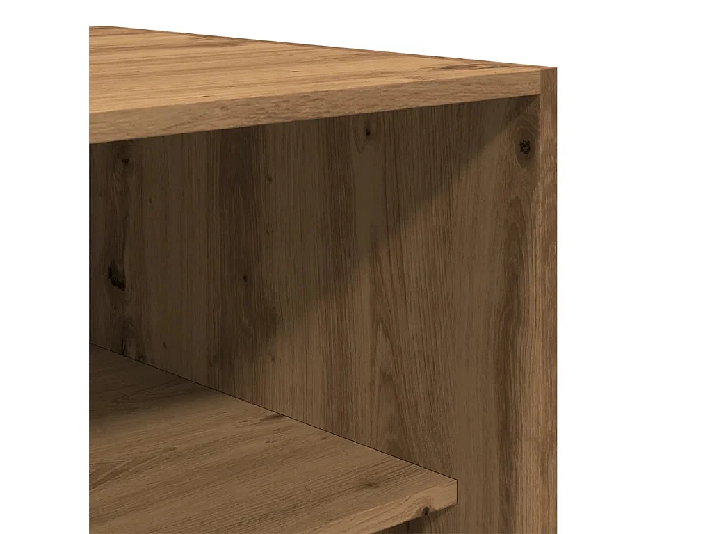 Kledingkast 100x50x200 cm bewerkt hout artisanaal eikenkleurig