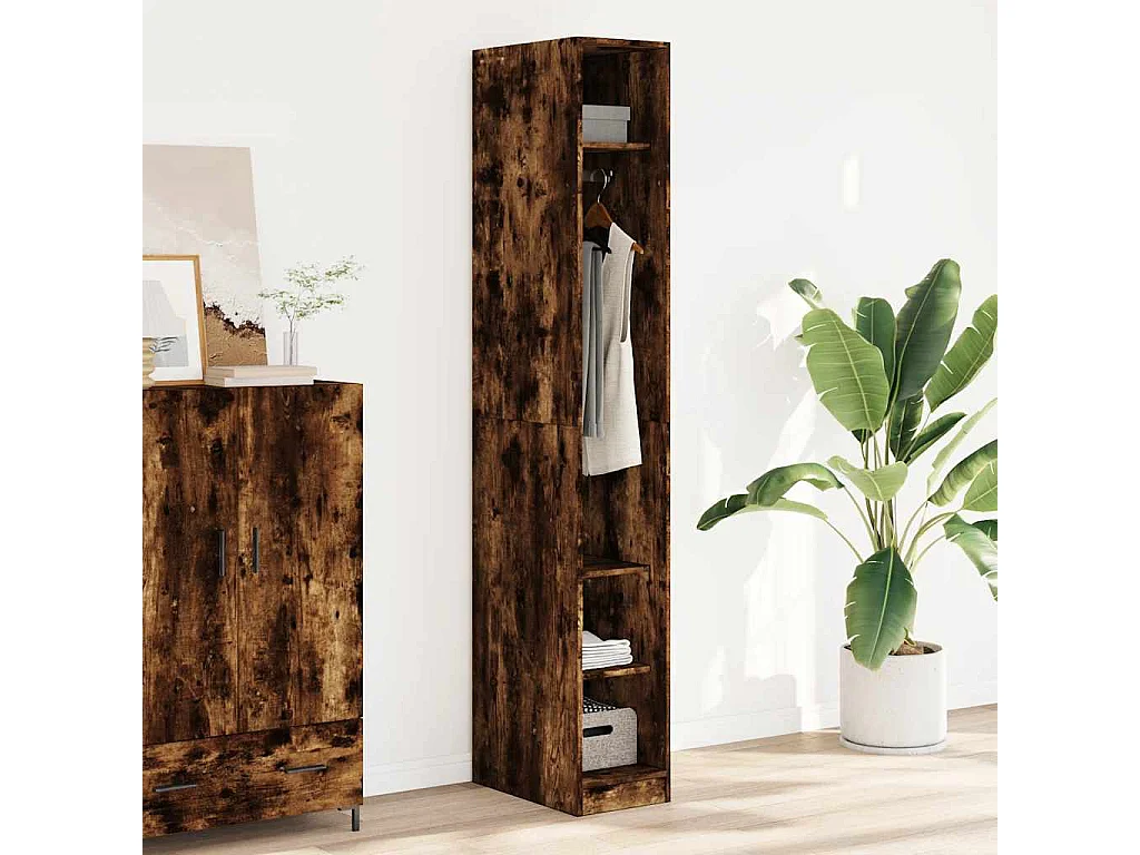 Kleiderschrank Räuchereiche 30x50x200 cm Holzwerkstoff