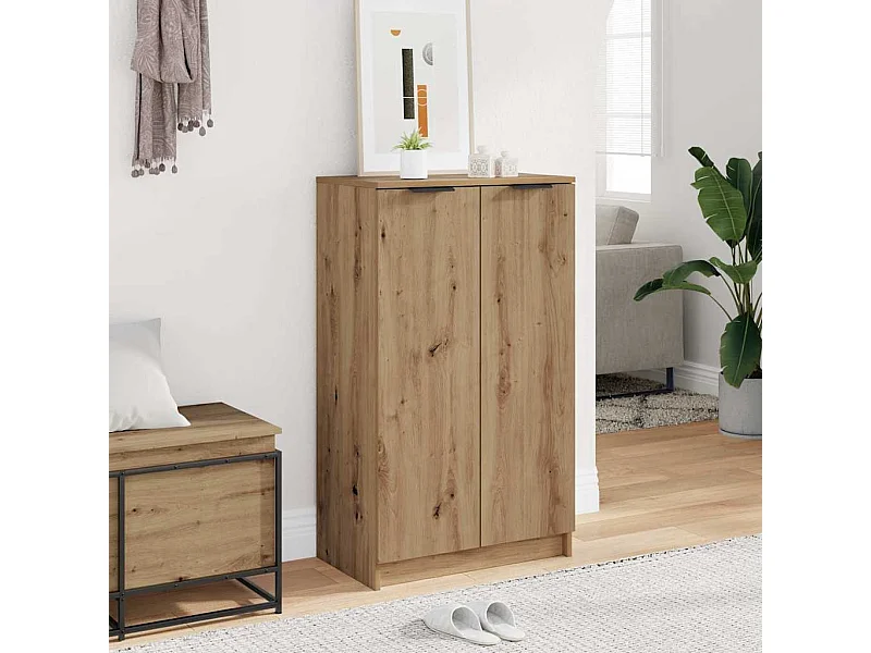 Mueble zapatero madera ingeniería roble artisian 59x35x100,5 cm