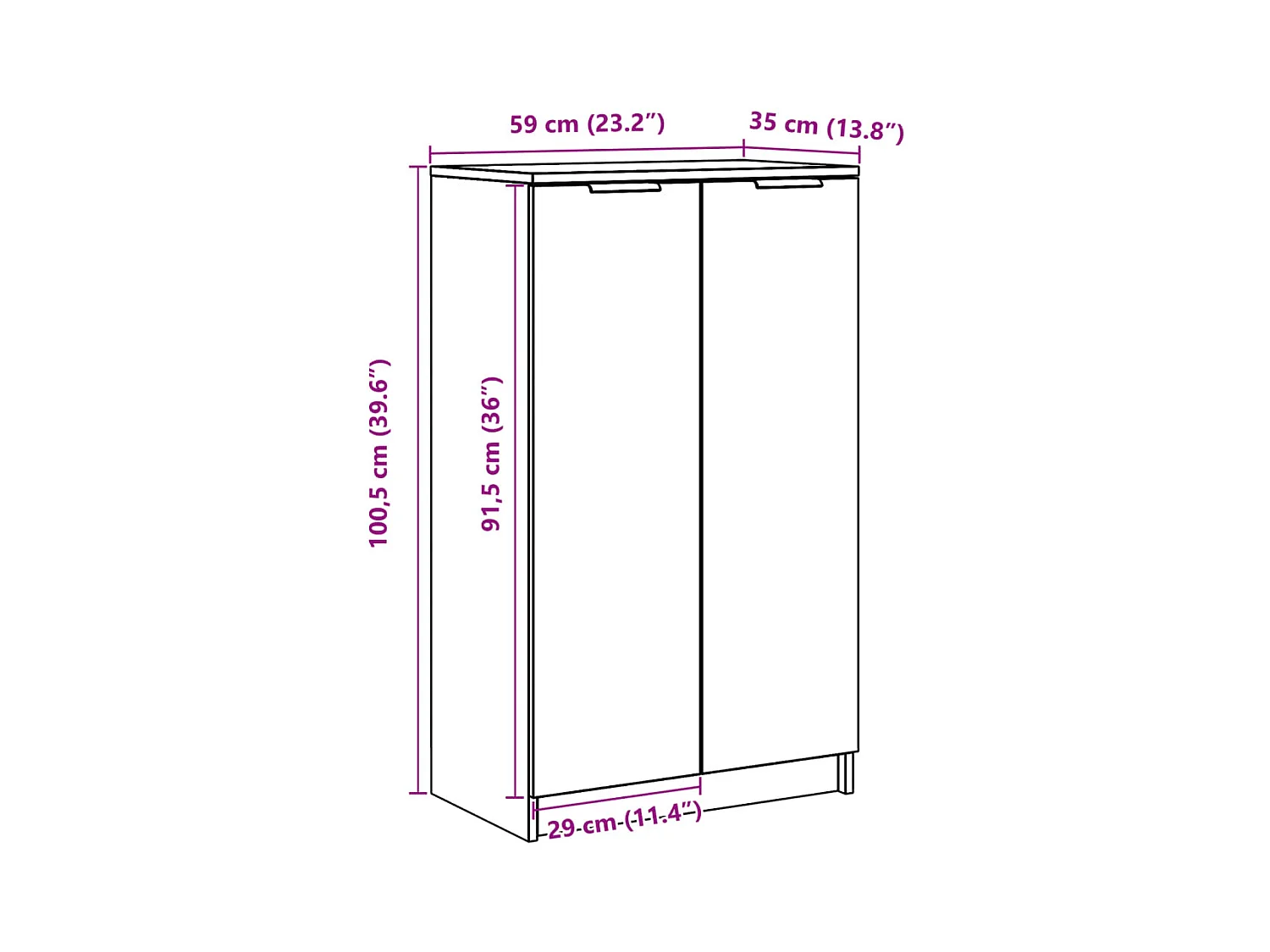 Schoenenkast 59x35x100,5 cm bewerkt hout artisanaal eikenkleur