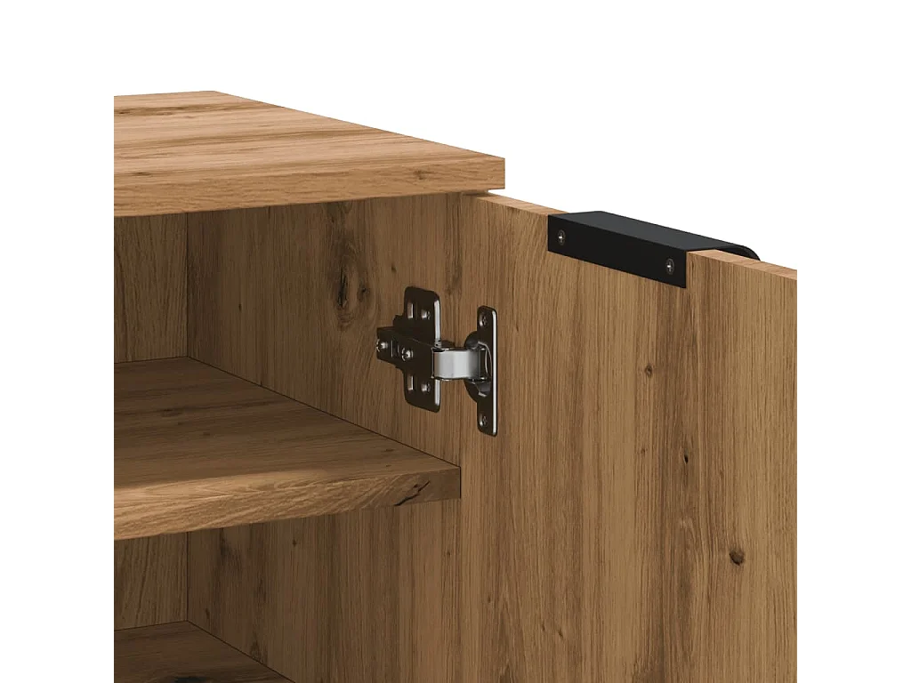 Schoenenkast 59x35x100,5 cm bewerkt hout artisanaal eikenkleur