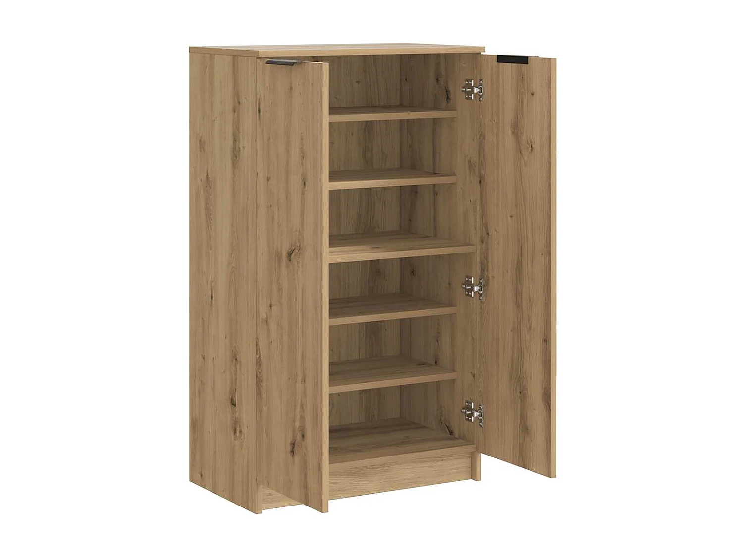 Schoenenkast 59x35x100,5 cm bewerkt hout artisanaal eikenkleur