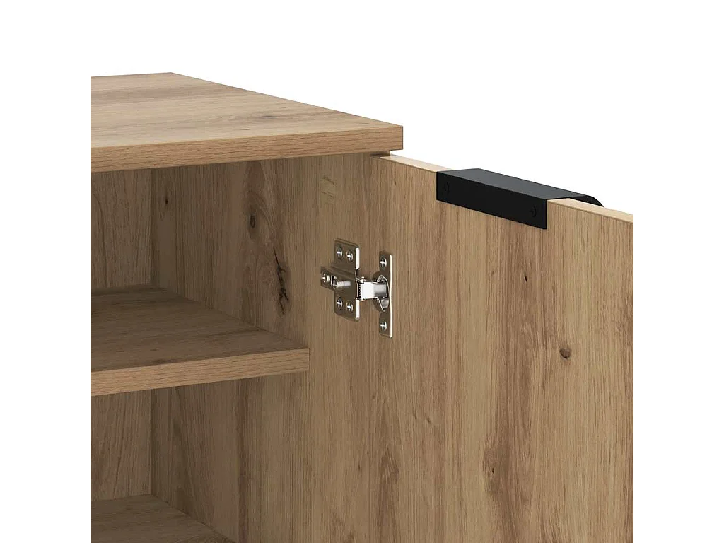 Schoenenkast 59x35x100,5 cm bewerkt hout artisanaal eikenkleur