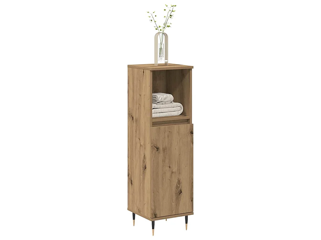 Schoenenkast 59x35x100,5 cm bewerkt hout artisanaal eikenkleur