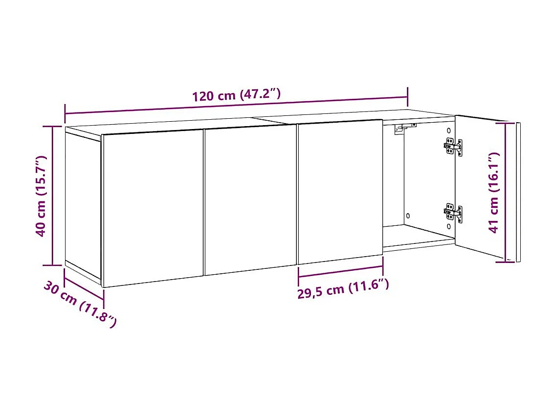 TV-Wandschränke 2 Stk. Artisan-Eiche 60x30x41 cm