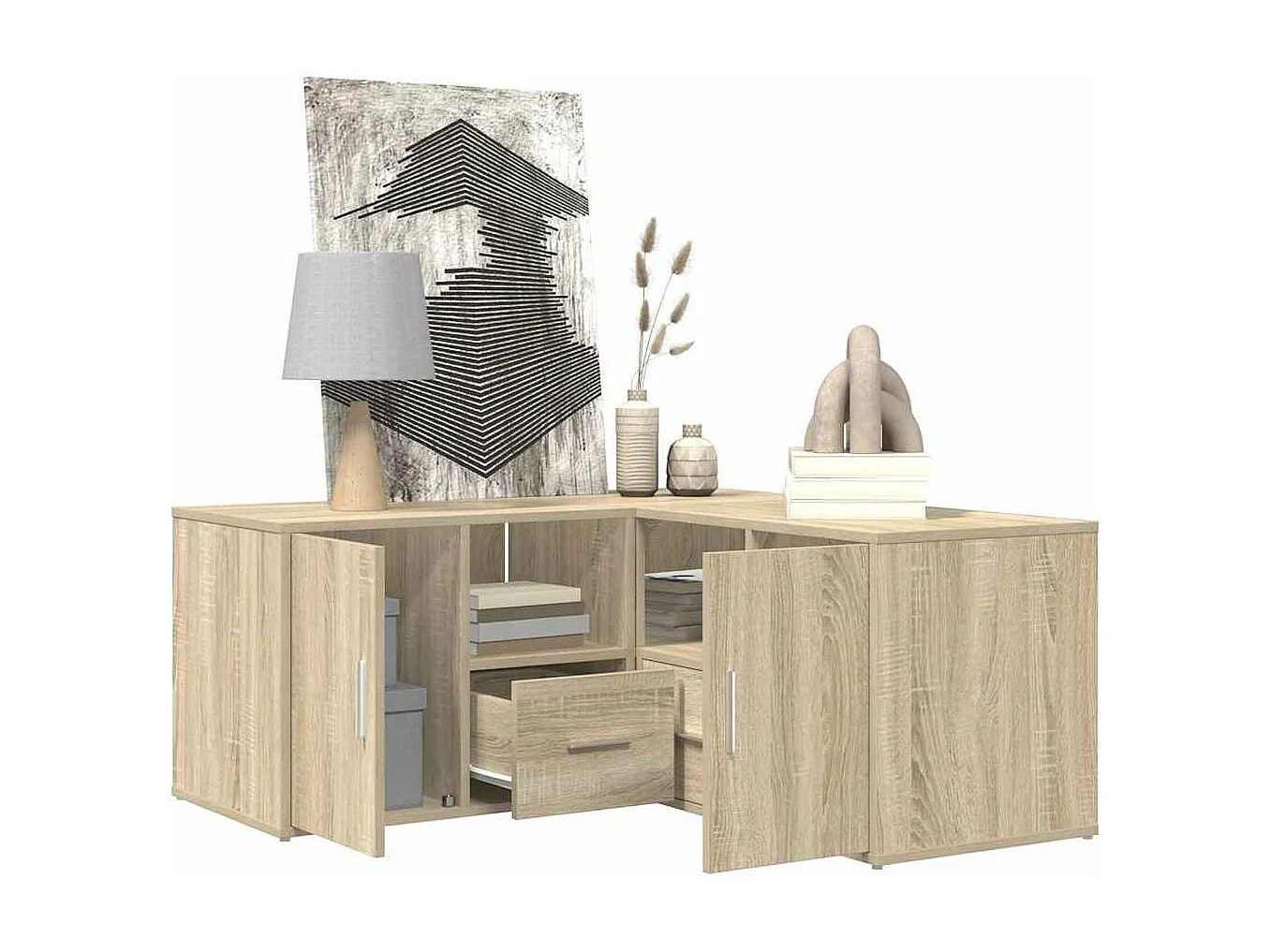 Hoekkast 160x40x45 cm bewerkt hout sonoma eikenkleurig