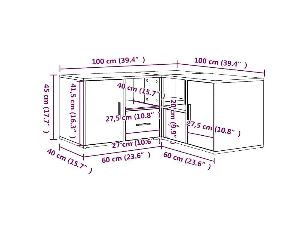 Armoire d'angle chêne sonoma 160x40x45 cm bois d’ingénierie