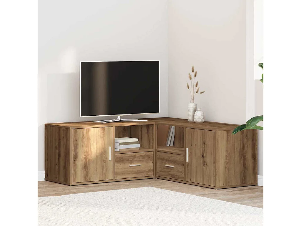 Mobile Angolare Rovere Artigianale 200x40x45 cm in Truciolato