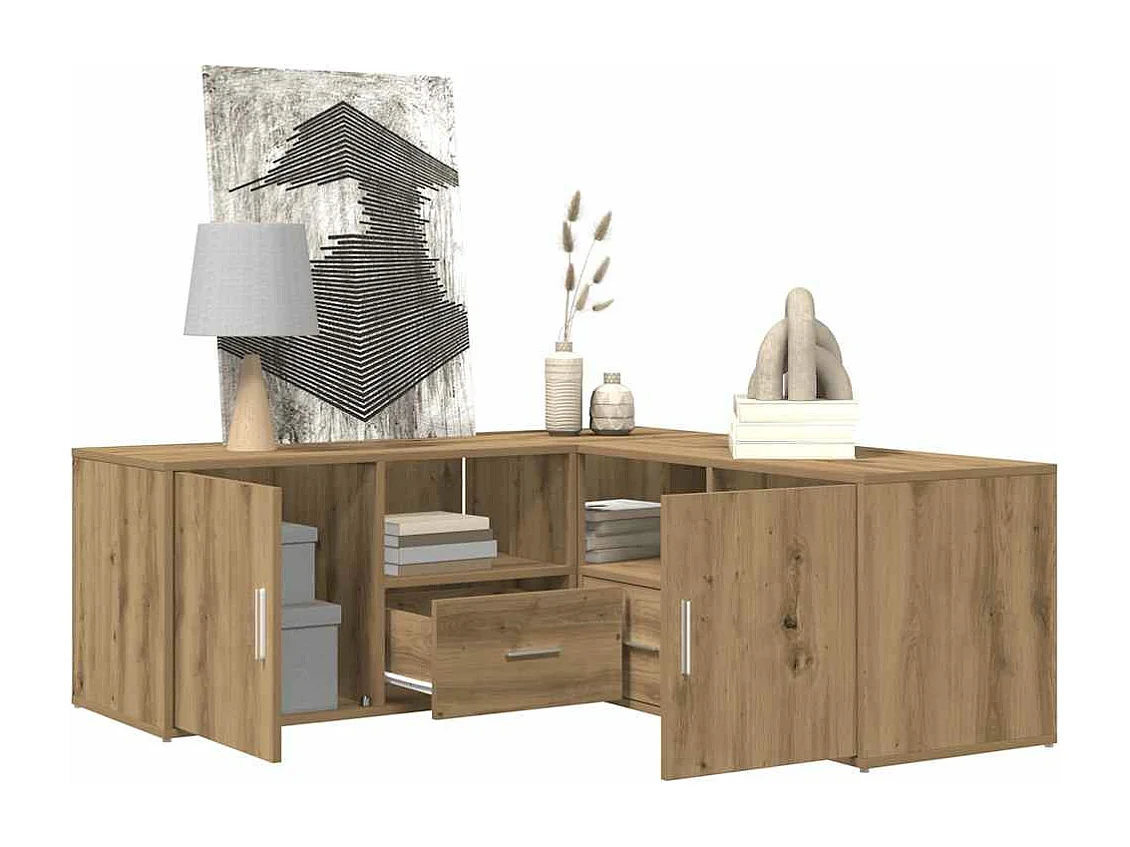 Mobile Angolare Rovere Artigianale 200x40x45 cm in Truciolato