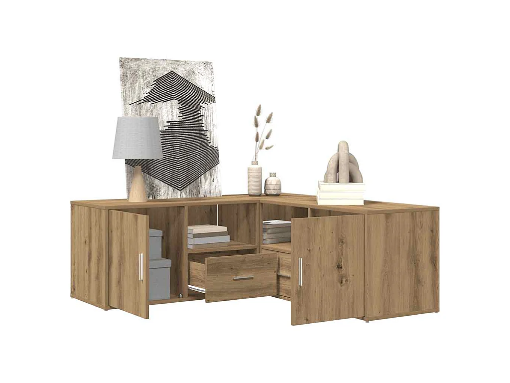 Armoire d'angle chêne artisanal 200x40x45 cm bois d'ingénierie
