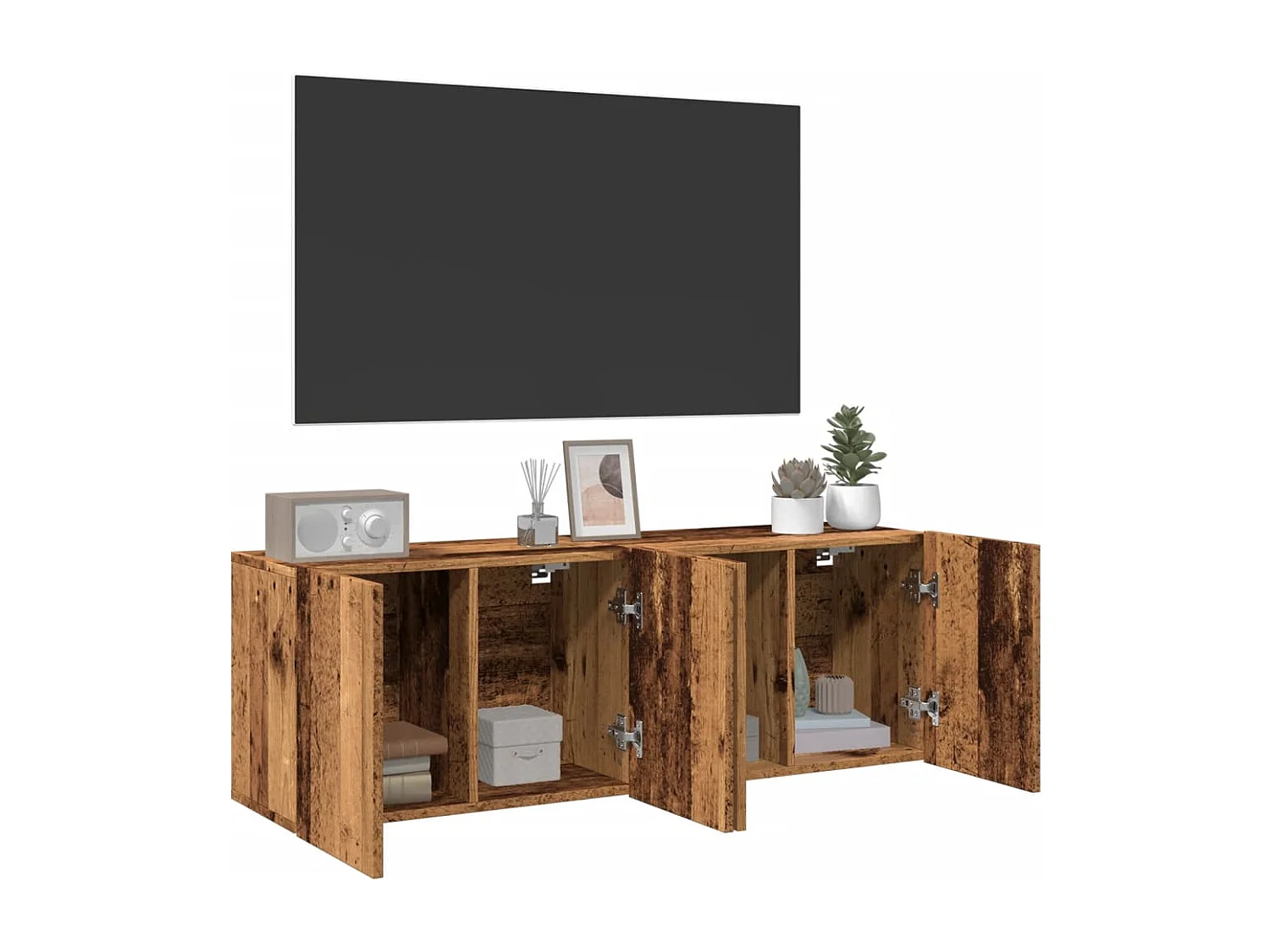 Mobili TV a Parete 2pz Legno Antico 60x30x41 cm